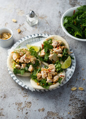 Chicken sandwiches with peanut and lime