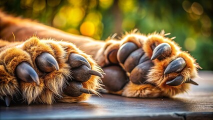 A peaceful sleeping puppy rests on the ground near a Christmas tree branch with pine cones and gold decorations, celebrating the winter holiday season