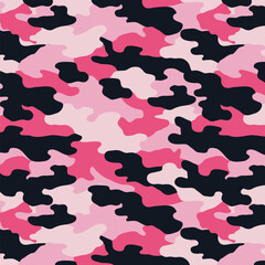 Camouflage Seamless Pattern. Pink Color. 4th of July, USA Independence day, Americana Backdrop. Vector Template For Fabric, Textile, Wallpaper, Wrapping Paper