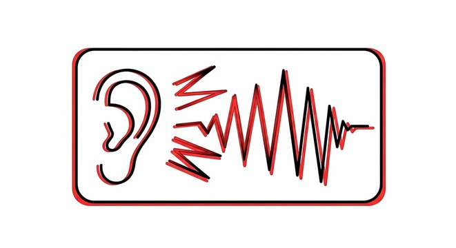Ear hearing sound wave frequency signal audio listen communication waveform listening diagram ear