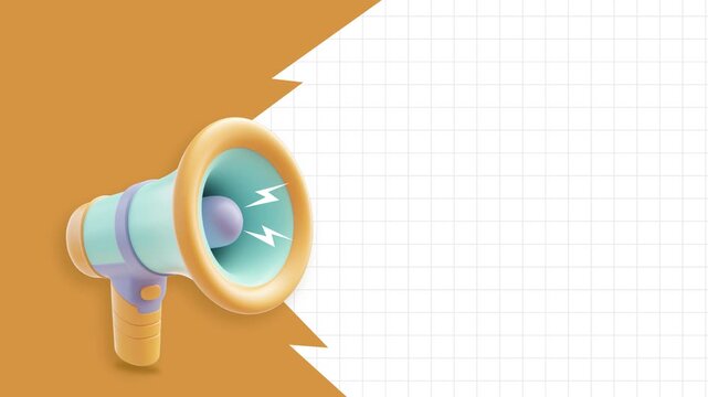 Megaphone animation marketing banner 4K