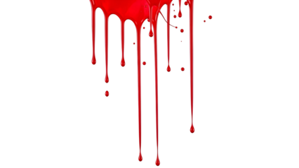 Dark Transparent Background with Bright Red Blood Dripping Effect