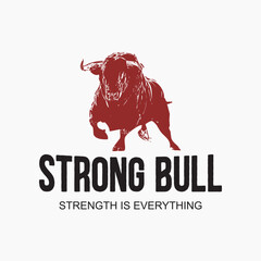 A powerful strong bull logo emblem showcasing strength and determination in business context
