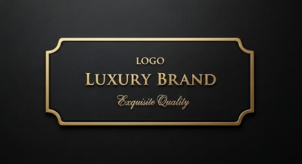 Elegant gold and black premium brand name plate design concept for sophisticated business identity