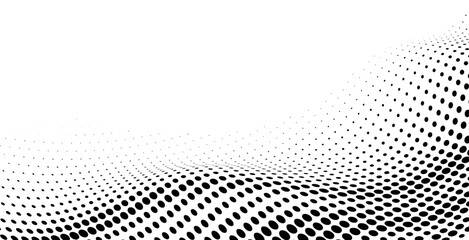 Black halftone warp design with copy space