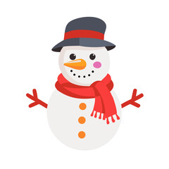 Snowman Flat Icon