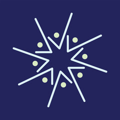 Colorful abstract teamwork and community spiral logo design. Vector illustration of people in a circular mandala pattern, symbolizing unity, diversity, partnership, support