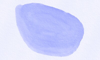Abstract Blue Watercolor Shape on White Paper Background