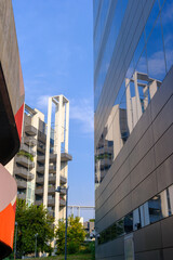 Modern residential buildings at Portello park in Milan, Italy