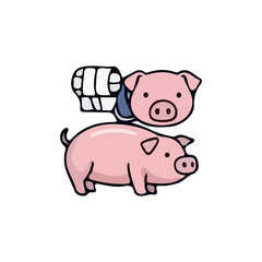 Illustration of a veterinarian caring for various types of pets and wildlife. Colorful vector images show veterinarian activities such as examining, administering injections, and treating animals such