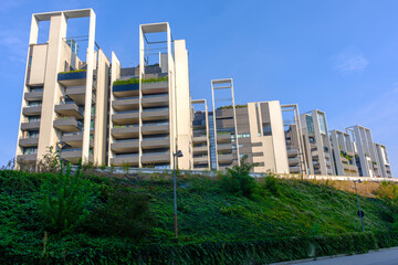 Modern residential buildings at Portello park in Milan, Italy
