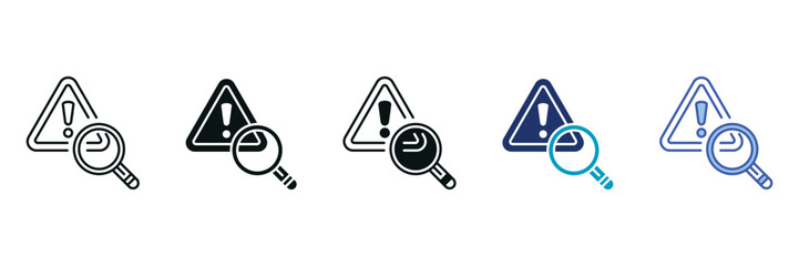 Risk Study Icon Set Consisting of Multiple Styles Vector Illustration