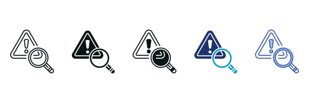 Risk Study Icon Set Consisting of Multiple Styles Vector Illustration
