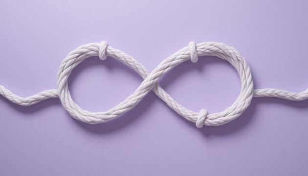 Love Loop &ndash; White Rope on Purple Background