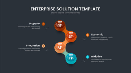 Sales Showcase 4 Step Graph Frame Layout. Financial Review Four Option Chart Slideshow Design. Medical Proposal Slide Template Vector Illustration.