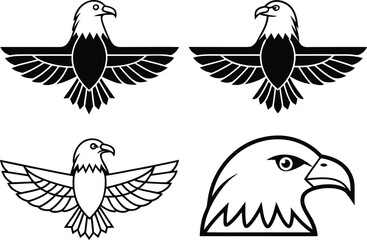 Birds Design Set in Outline Strokes. Beautiful Bird Collection Illustration. Flying Birds and Feathers Design Pack. Exotic and Tropical Birds Drawing Set. Bird Silhouette and Outline Art Collection