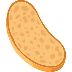 Slice of Toasted Bread With Golden Brown Crust and Soft Interior Texture Isolated on Transparent Background