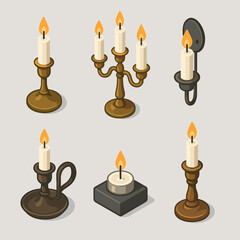 Fototapeta premium set of burning candles