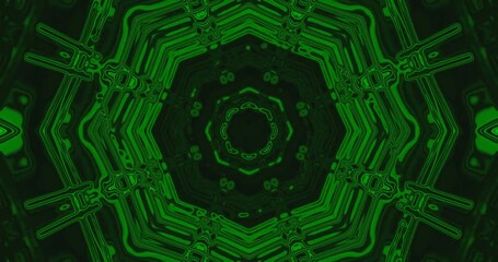 Explore a vibrant tunnel video loop featuring neon green patterns in a seamless design - Powered by Adobe