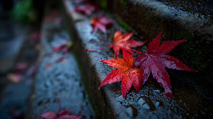 Rain-Kissed Maple Stones