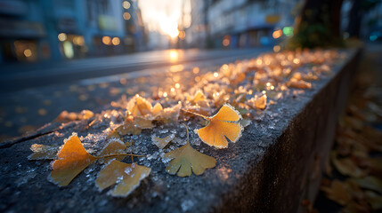 First Frost on Ginkgo Path