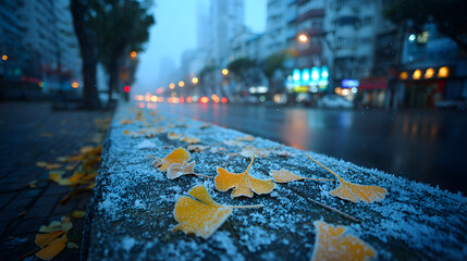 First Frost on Ginkgo Path