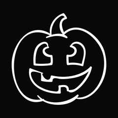 Smiling pumpkin Halloween vector icon