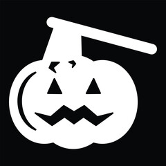 Jack-o'-lantern with witch hat Halloween vector icon