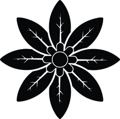 Silhouette flower blossom graphic design element isolated vector illustration