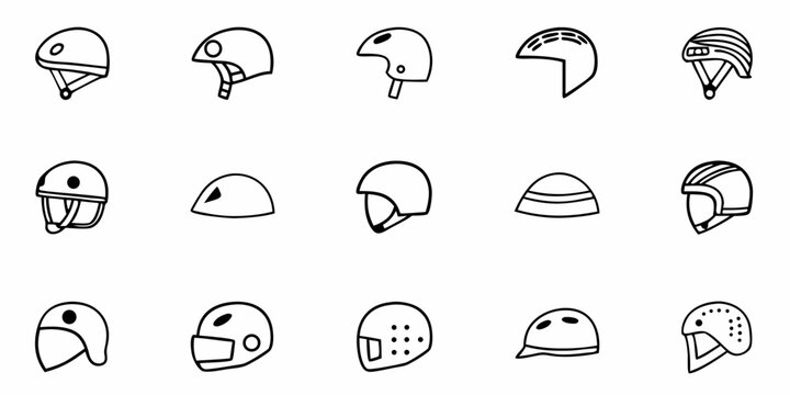 Diverse helmet collection for sports safety needs, showcasing different designs and styles for cycling, skateboarding, and more, ideal for promoting safety awareness