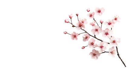 Fototapeta premium Cherry Blossom Branch on Transparent Background