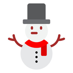 Simple snowman with three stacked circles and a hat.