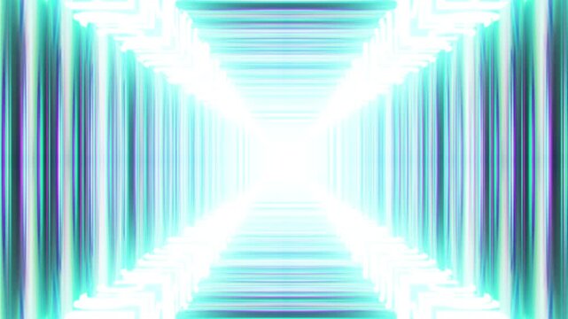 CGI flythrough of digital tunnel with glowing particles in dark space.