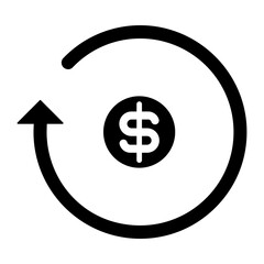 transaction using dollar money glyph icon