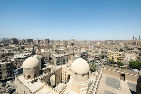 View over historical cairo city from Ibn Tulun mosque, Cairo, Egypt