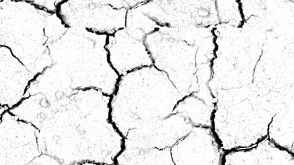 Abstract cracked texture surface close up macro detail natural pattern organic design isolated on transparent background