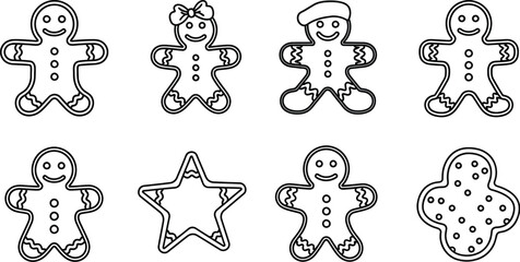 Vector art of gingerbread man and star cookies