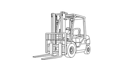 Cute Anime Style Forklift Industrial Truck Coloring Sheet for Kids Fun Warehouse Activity