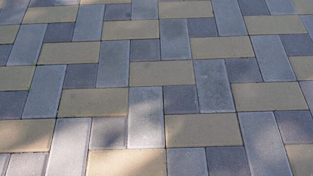 Textured paving stones in a sequential arrangement showcase the intricate pattern and color variations, highlighting the craftsmanship and design of outdoor flooring surfaces