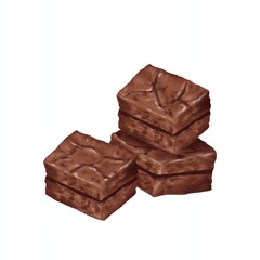 A delicious brownie piece vector illustration isolated 