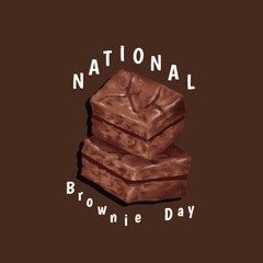 National brownie day perfect poster design
