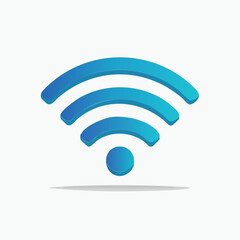 Blue Wi-Fi signal icon illustration.