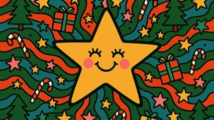 Fototapeta premium Festive cheerful holiday illustration