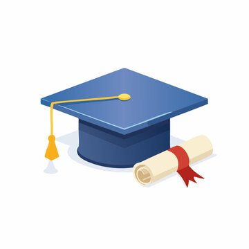 Graduation Cap and Diploma - Symbol of Academic Achievement.