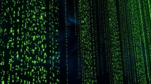 Matrix Code Rain Digital Animation
