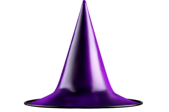 Purple Futuristic Cone Shape With Wavy Texture, cut out transparent