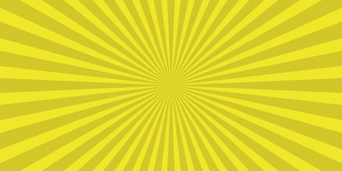 Fototapeta premium Bright Yellow Sunburst Radial Burst Background with Concentric Lines for Retro Comic Book Style and Energetic Designs