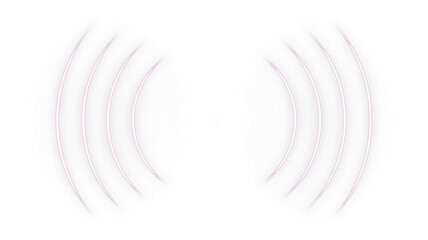 Abstract sound wave png overlay, featuring soft pink lines radiating outward on a white background, creating a sense of movement and rhythm for design applications
