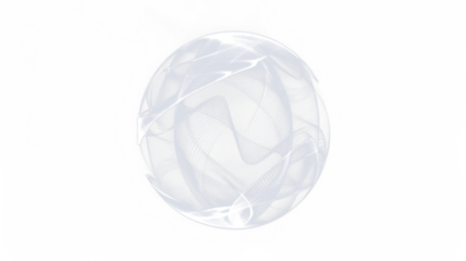 Abstract white circular PNG overlay with flowing lines and soft textures, creating a sense of movement and depth for creative design applications