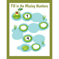 Fill in the missing numbers activity worksheet for kids page 03